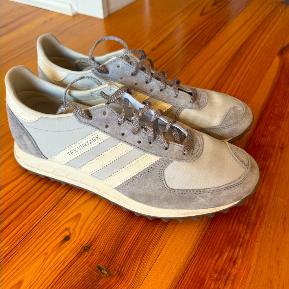 adidas TRX Vintage Gray and Cream Sneakers
